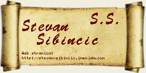 Stevan Sibinčić vizit kartica